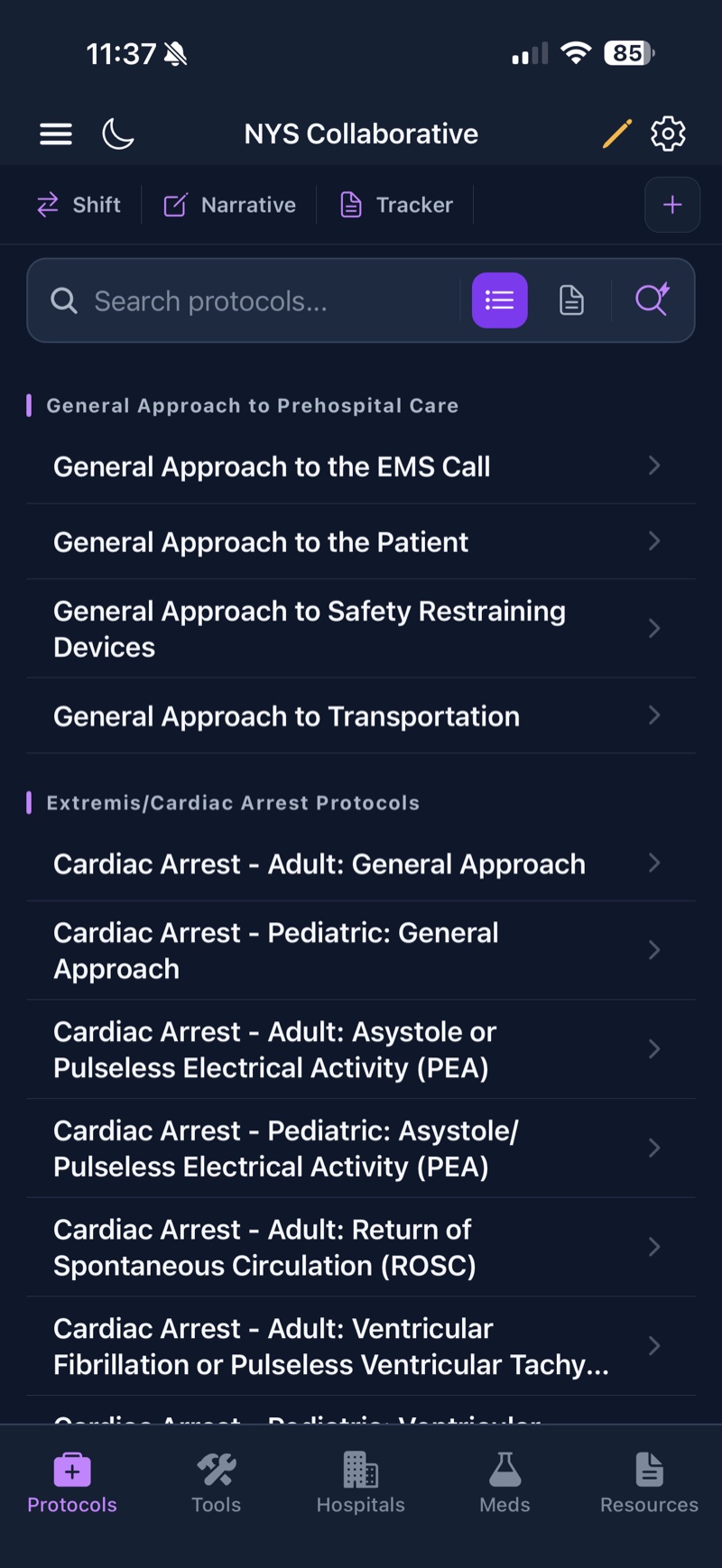 NY EMS Protocols App - Protocol Library